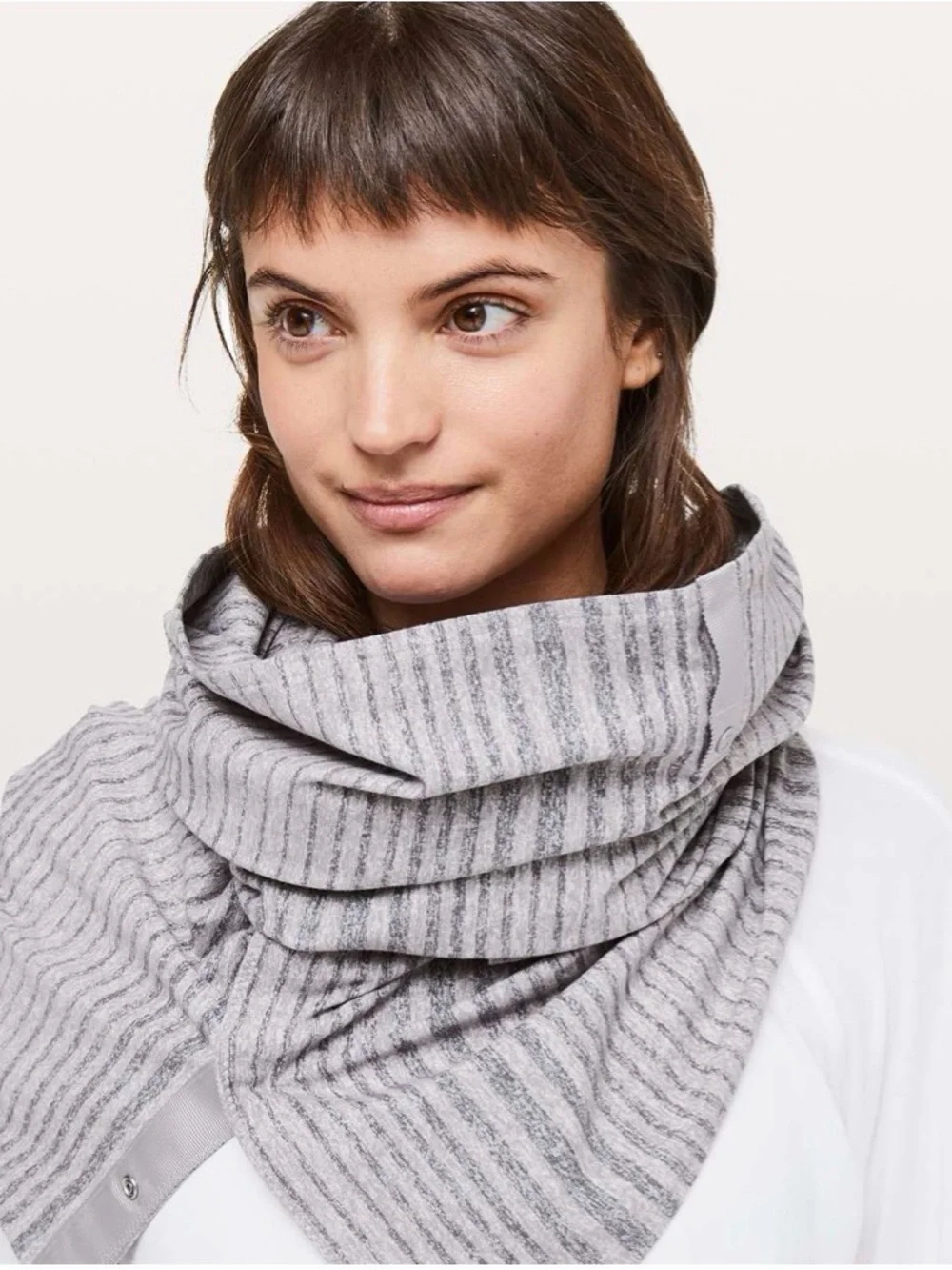 Lululemon Vinyasa Scarf Akido Stripe One Size Shawl Wrap Grey/Purple Accessory